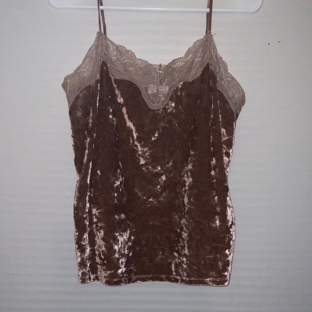 Light Pink Velour Lace Cami